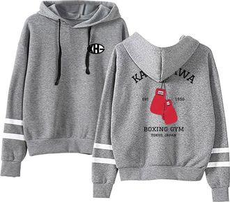 Generic Anime Hajime No Ippo KBG Fashion Mens Hoodie Casual Loose Tracksuit (Grey,XL)