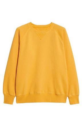 Fortela Harvard Fleece Jersey Raglan Sleeve Sweatshirt in Yellow at Nordstrom, Size X-Large Eu