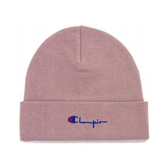 Champion Roze Script Logo Beanie Muts - Dames - Hoeden - Roze - ONE Size - Polyester - Accessoires