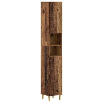 vidaXL Armario De Ba&ntilde;o Con Estante Abierto Delft Madera Envejecida Vidaxl