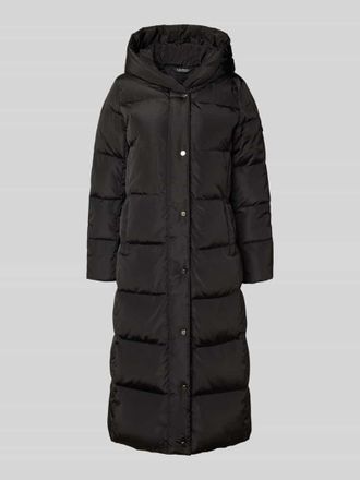 Lauren Ralph Lauren Slim Fit Steppmantel mit Kapuze in Black, Gr&ouml;&szlig;e M