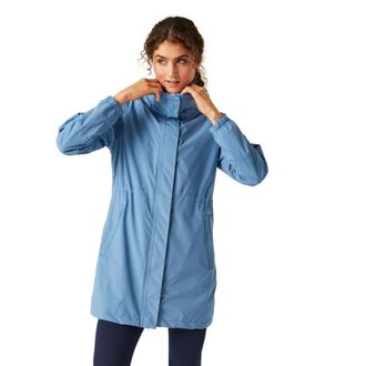 Regatta Womens Waterproof Jacket Sagano Full Zip Coat, Coronet Blue(White), 18 EU
