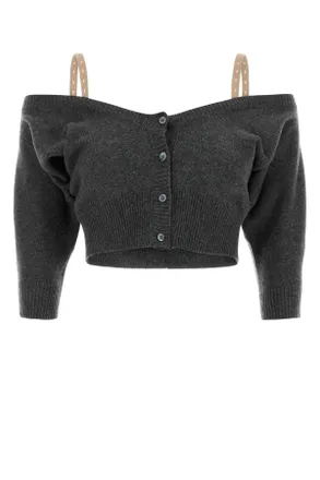 Miu Miu Dark Grey Cashmere Cardigan