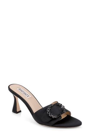 Badgley Mischka Odetta Sandal in Black Crepe at Nordstrom, Size 8.5