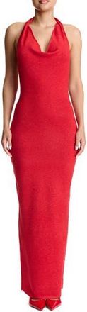 Naked Wardrobe Halter Neck Knit Maxi Dress in Red at Nordstrom Rack, Size X-Large