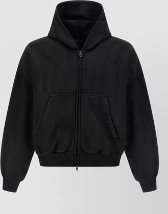 Balenciaga hooded sweatshirt cropped cut kangaroo pocket