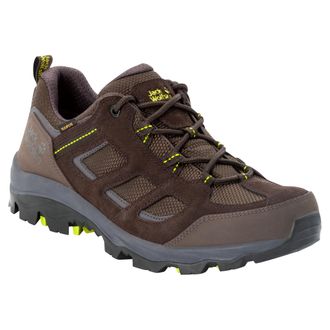 Jack Wolfskin Wanderschuh JACK WOLFSKIN VOJO 3 TEXAPORE LOW M, Herren, Gr. 40, braun (schwarz braun, lime), Leder, Textil, Schuhe Wanderschuh, Wasserdicht, Trekking