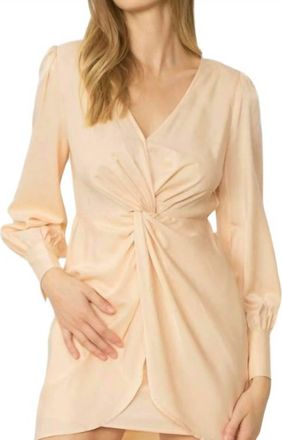Entro Evie Faux Wrap Mini Dress In Peach