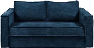 VENTE-UNIQUE.COM Sof&aacute; cama terciopelo 3 plazas azul oscuro 195x223cm