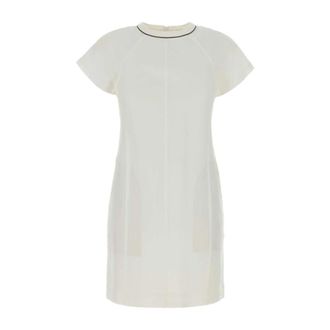 Brunello Cucinelli Brunello Cucinelli, Short Dresses, female, White, Size: XS Fluid Viscose and Linen Twill Dress
