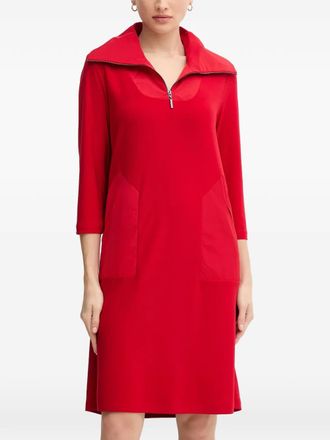 Joseph Ribkoff zip-collar pocket midi dress - women - Polyester/Spandex/Elastane - 40 - Red