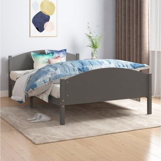 vidaXL Vidaxl - Giroletto Senza Materasso Grigio Scuro 120x200 Cm Legno Pino