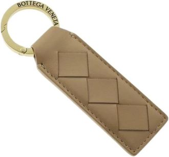 Bottega Veneta Pre-owned Leather Key-holder - Dames - Vintage Accessoires - Beige - ONE Size - Leer - Vintage