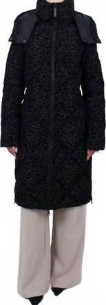 Eleven Elfs Saga Vegan Down Print Coat In Black Leopard
