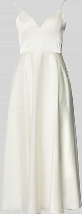 Jake*s Brautkleid aus Satin mit V-Ausschnitt in Ecru, Gr&ouml;&szlig;e 32