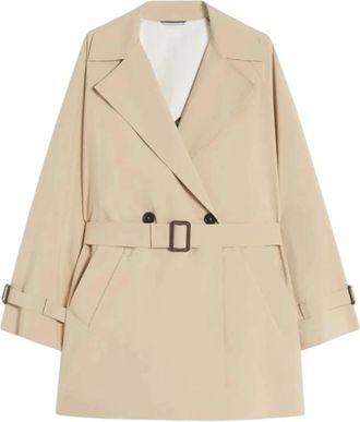 Max Mara Waterafstotende Trenchcoat van Technische Canvas - Dames - Trenchcoats - Beige - XL - Katoen - Jassen