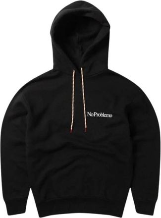 Aries No Problemo Hoodie - Zwart - Heren - Hoodies - Zwart - S - Katoen - Hoodies & sweatvesten