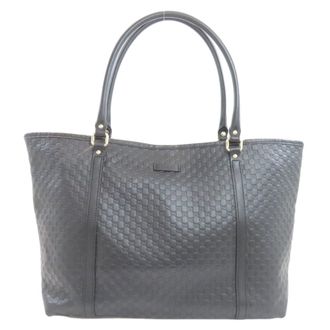 Gucci Black Leather Tote Bag (Pre-Owned)