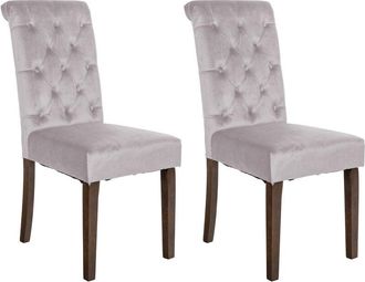 Clp Set di 2 sedie da pranzo Lisburn grigio Velluto