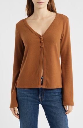 Reformation Millie Split Front Cardigan in Toffee at Nordstrom, Size X-Small