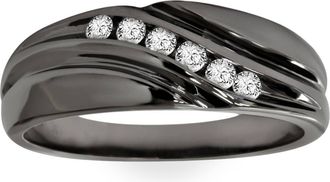 Pompeii3 1/4Ct Mens Black Diamond Ring in Black Gold