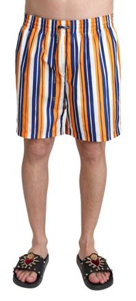Dolce & Gabbana Heren Multicolor Gestreepte Strandkledij Zwemshorts
