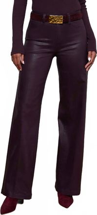 L'agence Scottie Coated Wide Leg Pants In Dark Malbec