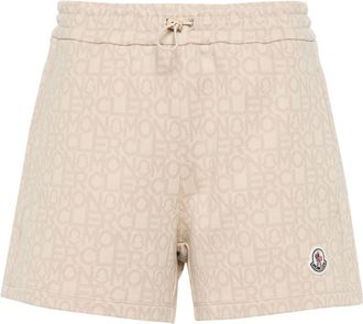 Moncler monogram jacquard shorts - women - Polyamide/Cotton - S - Neutrals