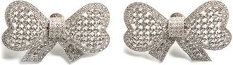 Valentino Garavani Bow Motif Stud Earrings - female - Valentino Garavani - Earrings - Gray - ONE SIZE - Accessories