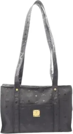 MCM Pre-owned Shoulder Bags, female, Black, Size: ONE SIZE Pre-owned Visetos Coated Canvas Tote Bag
