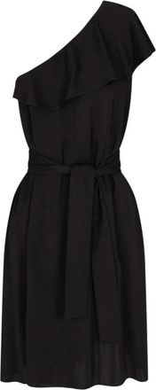Emporio Armani One-shoulder Ruffle Mini Jurk - Dames - Korte kleedjes - Zwart - 3XL - Kleedjes
