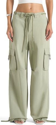 Mani&egrave;re De Voir Rosa Ripstop Parachute Cargo Pants in Sage at Nordstrom, Size 12