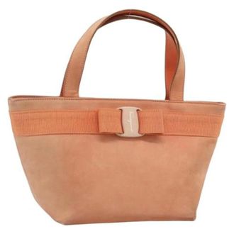 Ferragamo Pre-owned Hand Bag - Dames - Pre-owned - Oranje - Maat: ONE Size Su&egrave;de