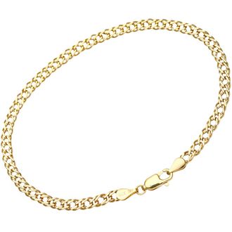 Diamant L'éternel 9ct geelgouden platte dubbele ketting van 3,7 gram met een lengte van 51 cm en een breedte van 3,5 mm