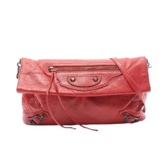 Balenciaga Pre-owned Clutches, female, Red, Size: ONE SIZE Pre-owned Classic Envelope Leather Shoulder Bag