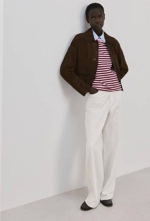 Mango Maglietta maniche corte righe rosa pastello - Donna - S - MANGO