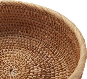 OEM Cestas Redondas De Rat&aacute;n Natural Para Frutas - Cestas De Almacenamiento Tejidas A Mano - Organizador De Mimbre Para El Comedor - Juego De 3