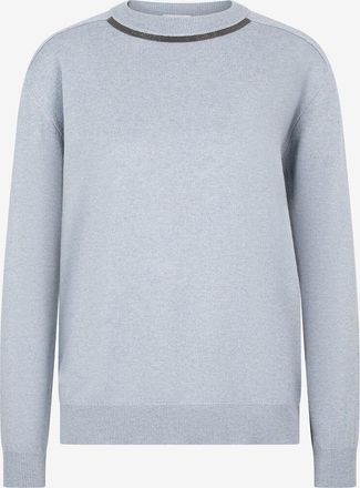 Brunello Cucinelli Feiner Kaschmirpullover mit Rundhalsschnitt mit Monile