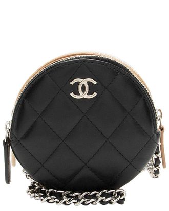 Chanel Lambskin Triple Zip Round Clutch With Chain (Authentic Pre-Loved)