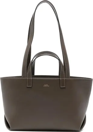 A.P.C. A. p.c. Small Drummer Logo-print Leather Tote Bag