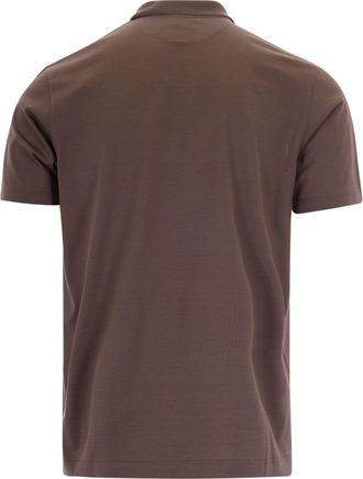 Paul & Shark Mens Polo Shirt Double Jersey Brown Outside: Cotton T-shirts And Polos