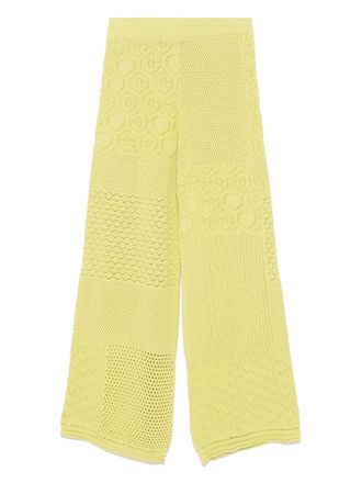 Akep lace-stitch knitted trousers - women - Polyester/Viscose - S - Green