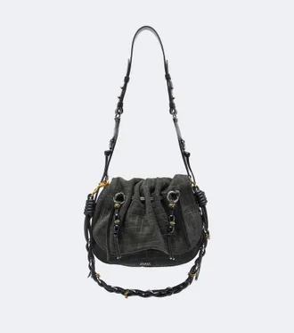 Isabel Marant Bolton Small croc-effect suede shoulder bag