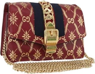 Gucci Pre-owned Vintage GG Canvas Schoudertas - Dames - Vintage Schoudertas - Rood - ONE Size - Leer - Vintage