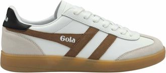 Gola Mens Viper Leather Sneaker In White/Brown/black/gum