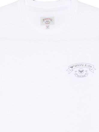 Emporio Armani Logo-Embroidered Cotton T-Shirt - White