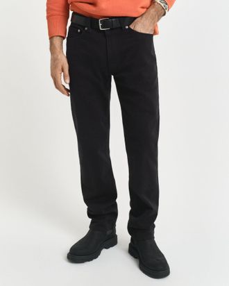 GANT Men Regular Fit Soft Twill Jeans (34/36) BLACK