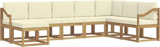 vidaXL Conjunto De Sof&aacute;s De Exterior 8 Uds. Blanco Y Crema Vidaxl