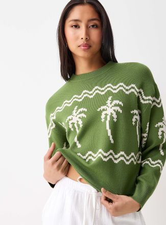 Twik Womens Patterned rolled hem sweater