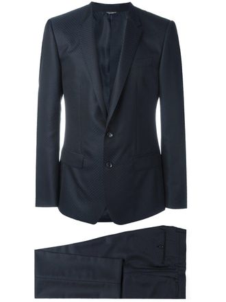Dolce & Gabbana patterned suit - Blauw